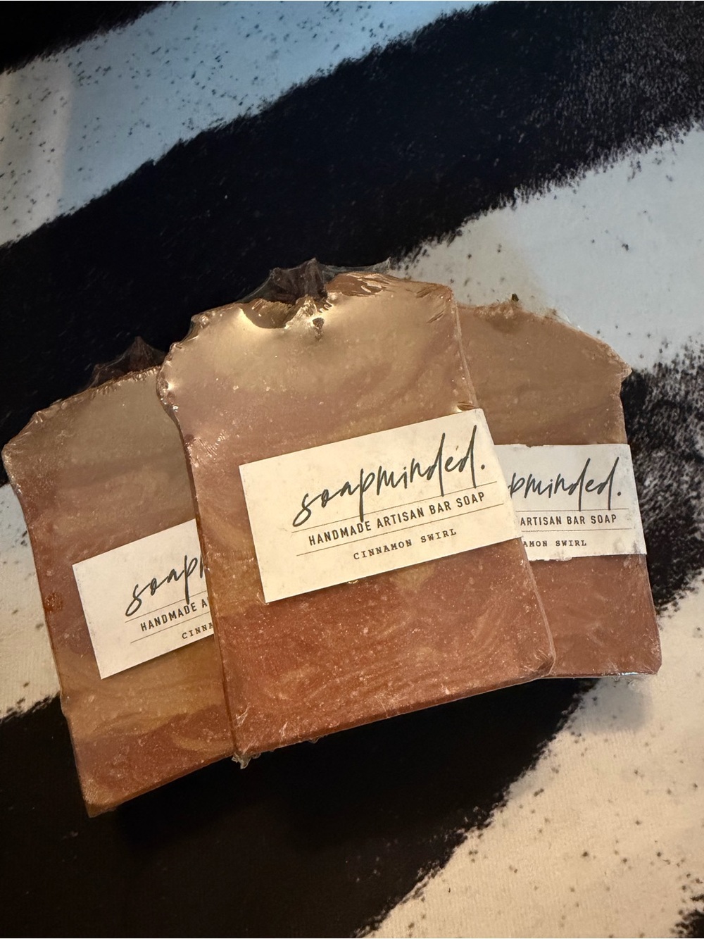 Soapminded Handmade Cinnamon Swirl Artisan Soap - Set of 3